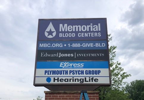 Memorial Blood Centers Monument Sign