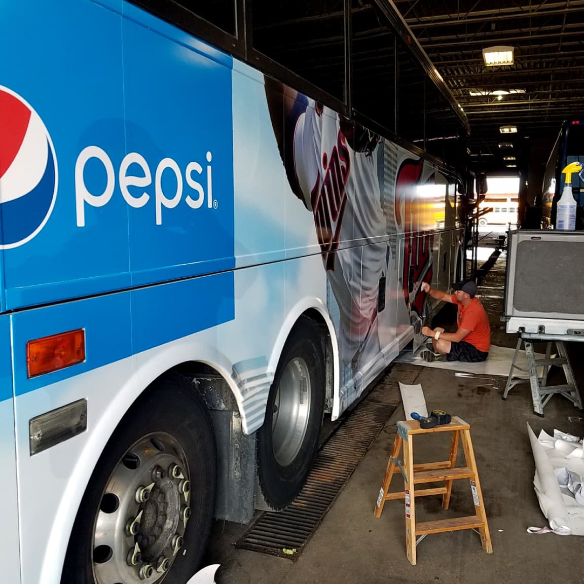 Twins Bus Wrap with a Pepsi Ad
