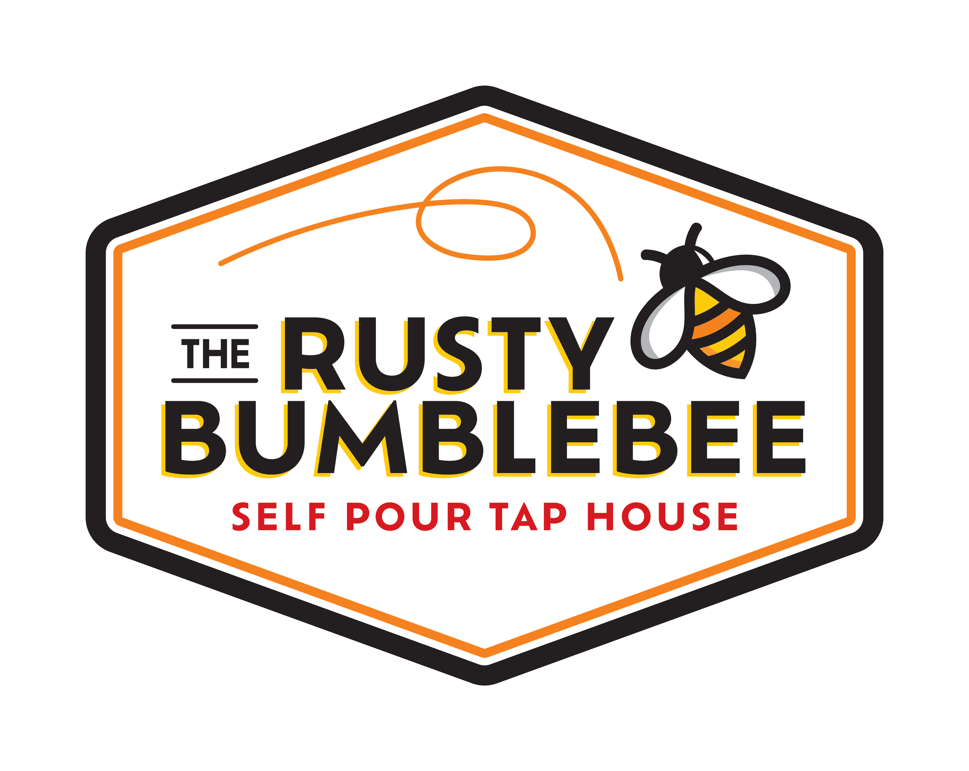 The Rusty Bumblebee self pour tap house logo