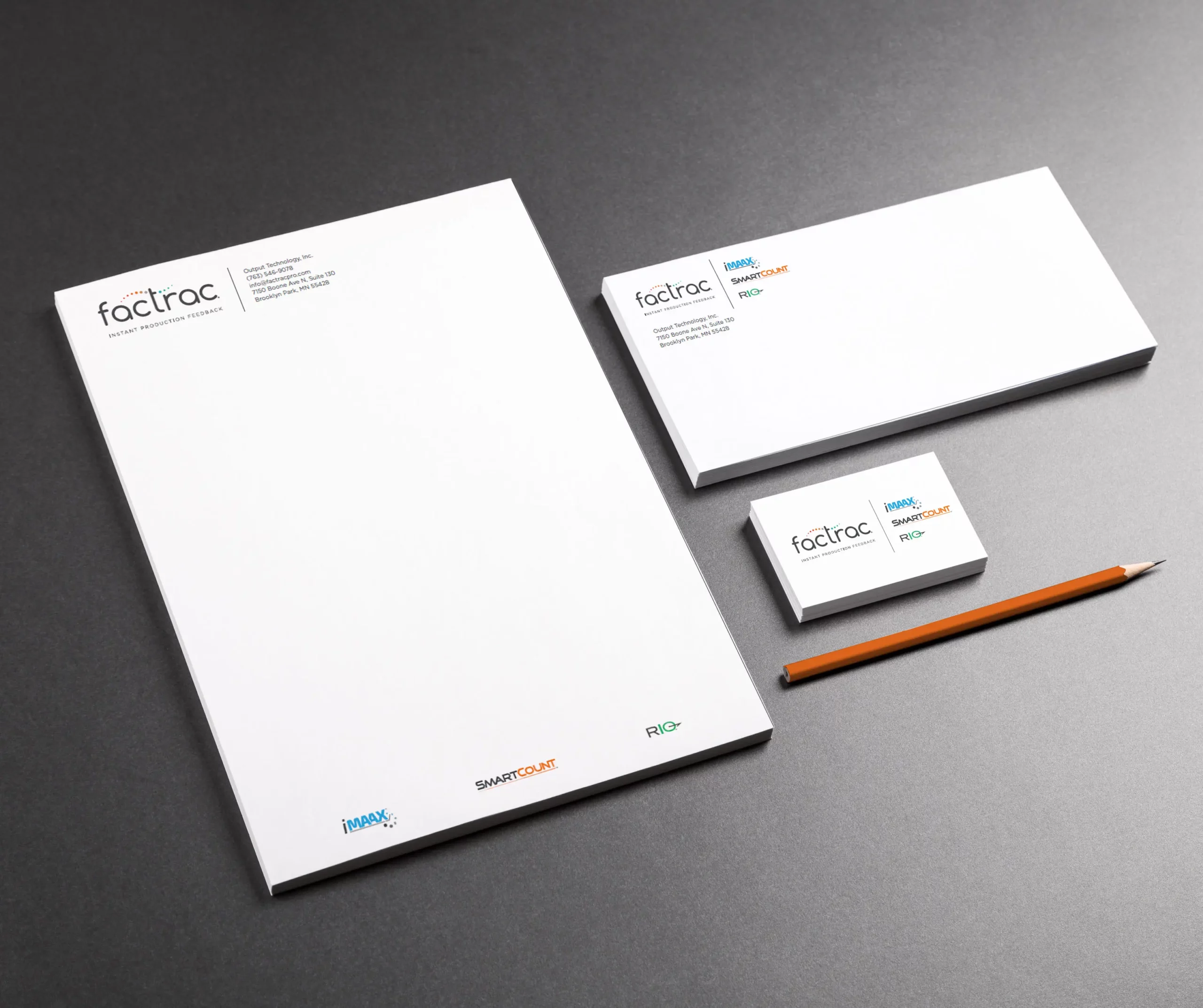 letterhead and brand collateral for manufacturing marketing