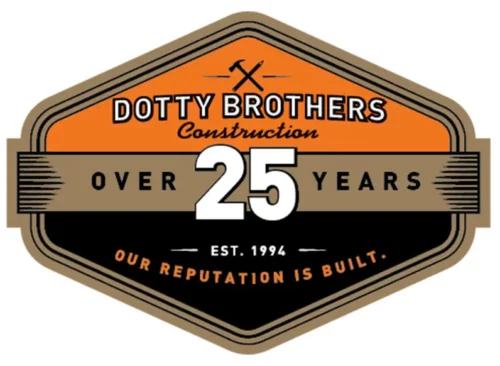 Dotty Brothers Construction 25 year logo