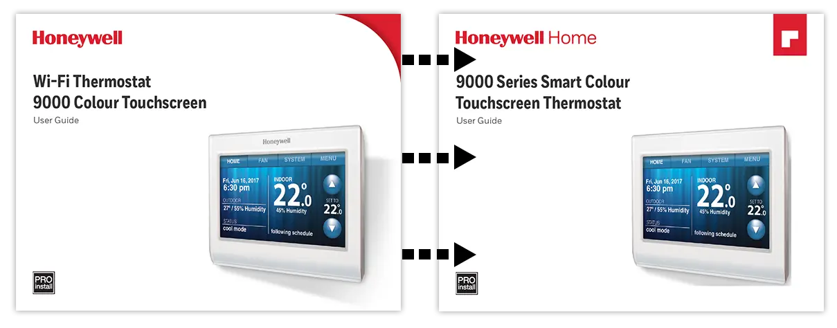 Honeywell Home and Residieo rebrand comparison image