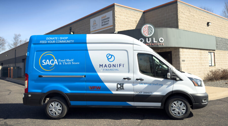 Vehicle Wrap: SACA Food Shelf and Magnifi Van Wrap by SOULO